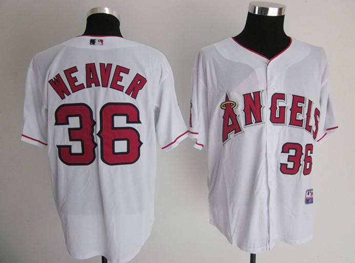 #36 Weaver White Los Angeles Angels MLB Jersey