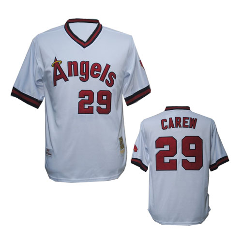 Carew White Jersey, Los Angeles Angels #29 M&N MLB Jersey
