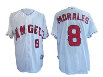 Angels #8 Morales White MLB Jersey