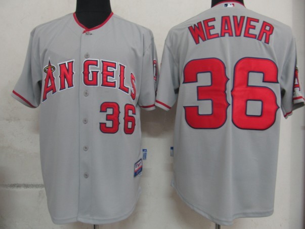 #36 Weaver Grey Los Angeles Angels MLB Jersey