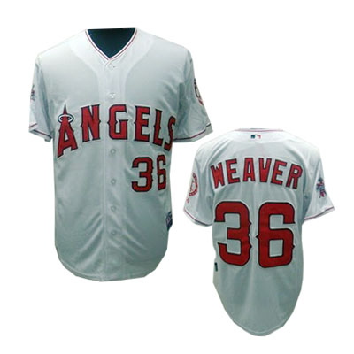 Angels #36 Jered Weaver Cream Throwback MLB Jersey