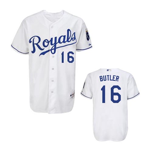 Cool Base MLB #16 White Butler Kansas City Royals jersey