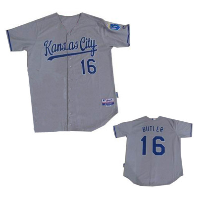 Butler Jersey: MLB #16 Kansas City Royals Jersey in Grey