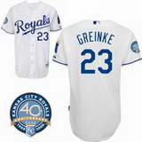 Kansas City Royals #23 Zach Greinke White 40th Anniversary Patch Jersey