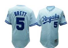 M&N #5 White George Brett Kansas City Royals jersey