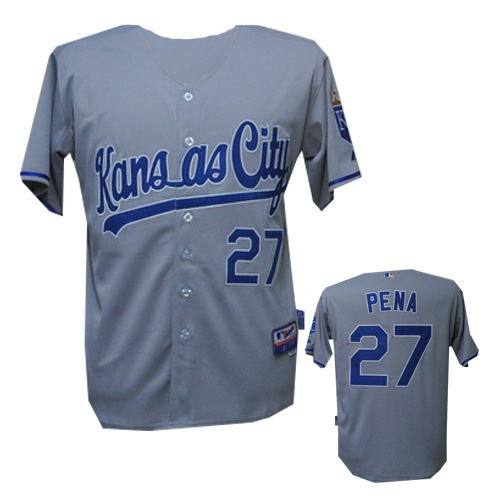 Pena Jersey: MLB #27 Kansas City Royals Jersey in Grey