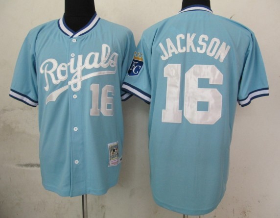 blue Jackson MLB Kansas City Royals #16 Jersey