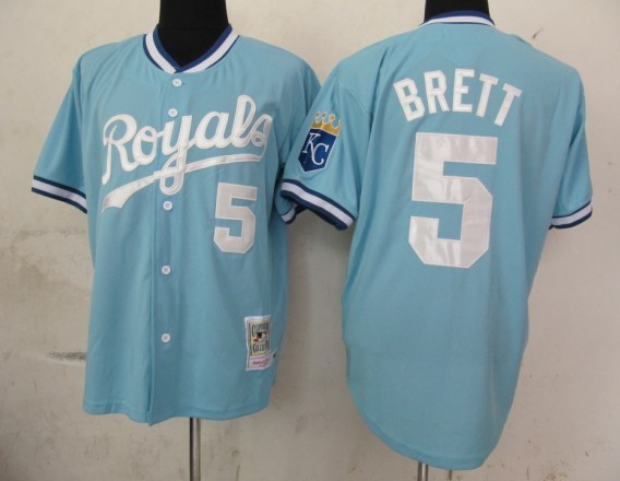 light blue Brett jersey, Kansas City Royals #5 Jersey