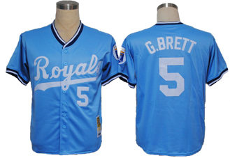 Kansas City Royals #5 G.Brett light blue MLB Jersey