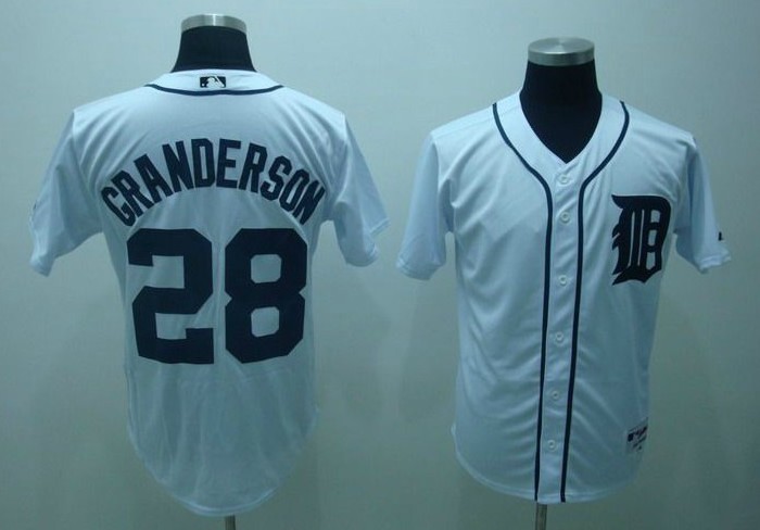White Curtis Granderson MLB Detroit Tigers #28 Jersey