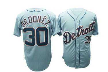 Magglio Ordonez Grey Jersey, Detroit Tigers #30 Jersey