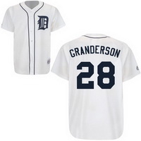 Detroit Tigers #28 Curtis Granderson Home MLB Jersey in White