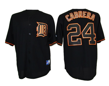 Cabrera Jersey: Fashion #24 Detroit Tigers Jersey In Black