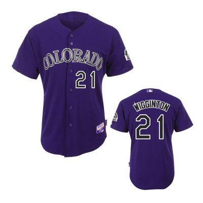 Ty Wigginton Alternate Purple Jersey, Colorado Rockies #21 Cool Base MLB Jersey