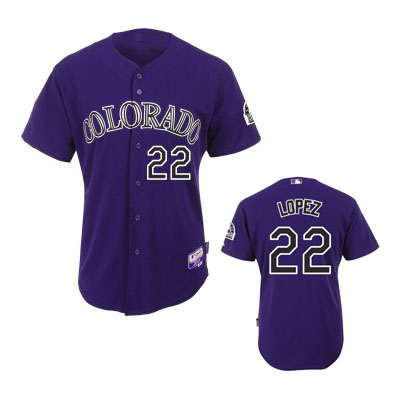 Colorado Rockies #17 Jose Lopez Alternate Purple Cool Base MLB Jersey