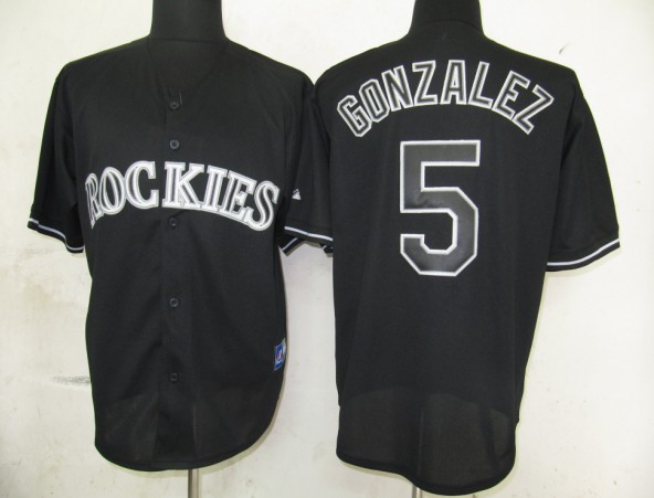 Rockies #5 Gonzalez Black Fashion MLB Jersey