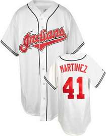 #41 Martinez White Cleveland Indians MLB jersey