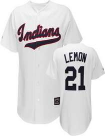 MLB #21 White Lwmon Road Cleveland Indians jersey