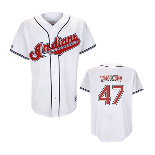 Duncan Jersey: #47 Cleveland Indians Jersey In White