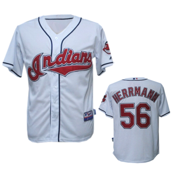 White Herrmann Indians #56 Jersey