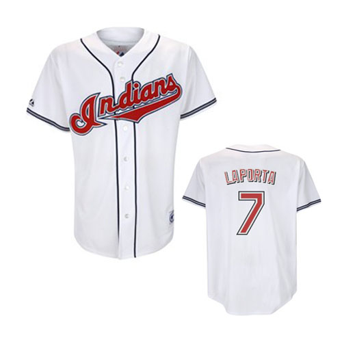 Cleveland Indians #7 Laporta White MLB jersey