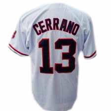 Cerrano Jersey White #13 MLB Cleveland Indians Jersey