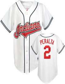 Peralta Jersey White #2 MLB Cleveland Indians Jersey