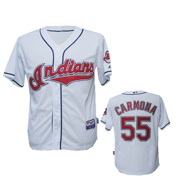 White Carmona Indians cool base #55 Jersey