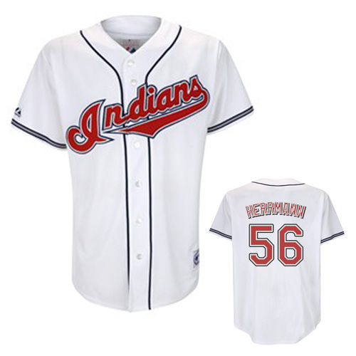 Cleveland Indians #56 Herrmann MLB jersey in White