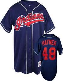 Hafner Jersey Blue #48 MLB Cleveland Indians Jersey
