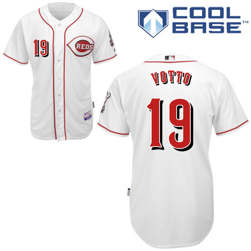 Joey Votto Jersey: cool base #19 Cincinnati Reds Jersey in white