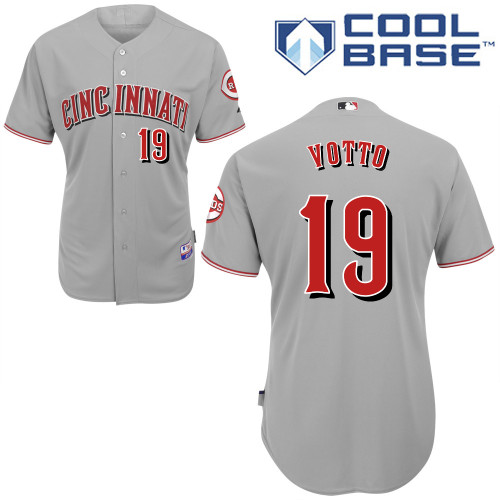 Cincinnati Reds #19 Joey Votto Grey Cool Base Jersey