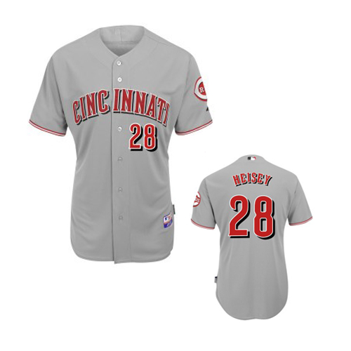 Cincinnati Reds #28 Heisey Grey MLB Jersey