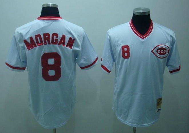 #8 White Morgan Cincinnati Reds jersey