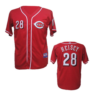 #28 Chris Heisey Red Cincinnati Reds Jersey