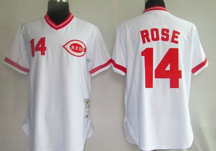 Cincinnati Reds #14 Pete Rose White Jersey