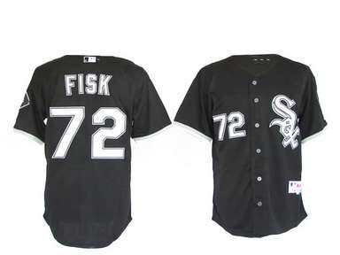 Fisk Black Jersey, Chicago White Sox #72 MLB Jersey