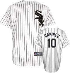 Alexei Ramirez Home White Jersey, Chicago White Sox #10 Pinstripe MLB Jersey