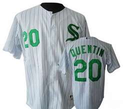 Carlos Quentin White Jersey, Chicago White Sox #20 Pinstripe MLB Jersey