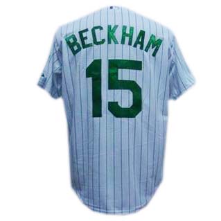 Beckham White Green Sox Strip Jersey