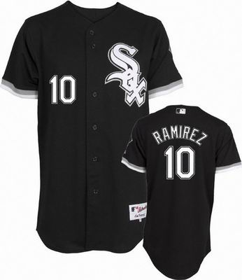 Chicago White Sox #10 Alexei Ramirez Black Jersey