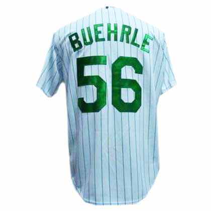 Buehrle Home Jersey: Strip #56 Chicago White Sox Jersey In White Green