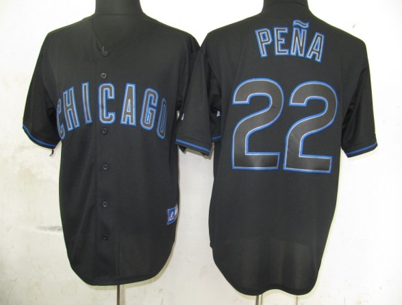 Black Fashion Pena Chicago Cubs #22 Jersey