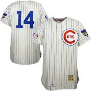 Cubs #14 Ernie Banks White Throwback MLB Jersey