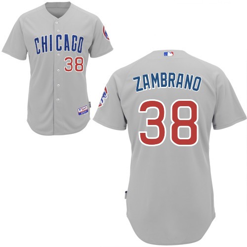 Chicago Cubs #38 Zambrano Grey Jersey