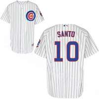 Cubs #10 Santo White M&N Jersey