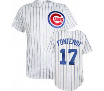 Chicago Cubs #17 Fontenot Throwback Jersey in White