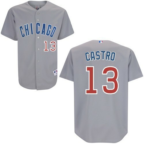 Chicago Cubs #13 Starlin Castro Grey Jersey