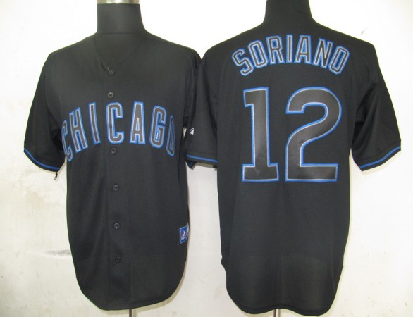 Soriano Black MLB Cubs Fashion Jersey