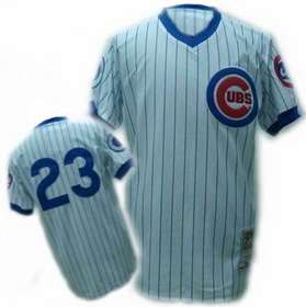 Chicago Cubs #23 Ryne Sandberg Mitchell and Ness 3 Patch Jersey in White